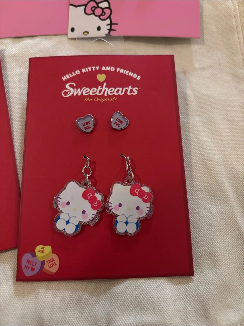 5 Hello Kitty Pink and Red Jewelry & Keychain Gift Set